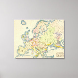 Ethnografische kaart van Europa Canvas Afdruk