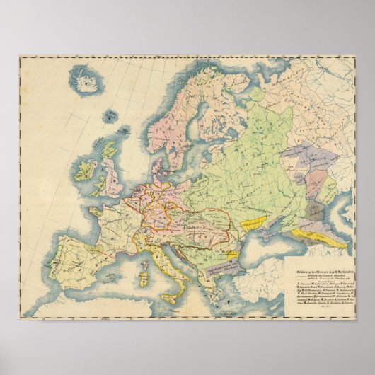 Ethnografische kaart van Europa Poster (Voorkant)