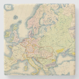 Ethnografische kaart van Europa Stenen Onderzetter