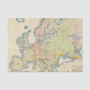 Ethnografische kaart van Europa Tissuepapier