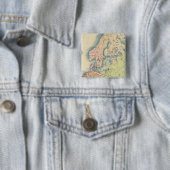 Ethnografische kaart van Europa Vierkante Button 5,1 Cm (In situ)