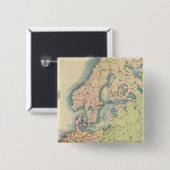 Ethnografische kaart van Europa Vierkante Button 5,1 Cm (Voorkant /achterkant)