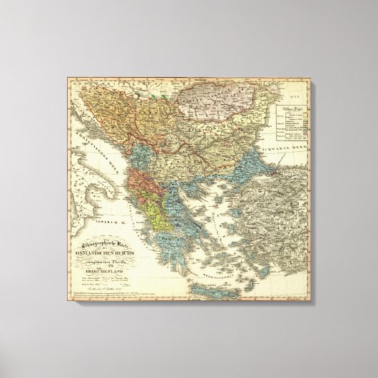 Ethnografische kaart van het Ottomaanse Rijk Canvas Afdruk (Voorkant)