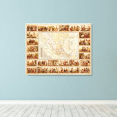 Ethnografische kaart van Mexico Canvas Afdruk (Insitu (Houten vloer))