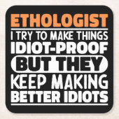 Etholoog Ik probeer dingen grappig te maken Kartonnen Onderzetters (Voorkant)