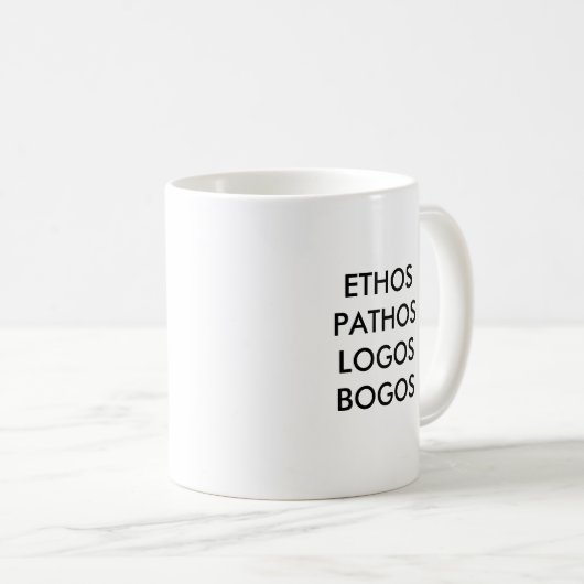 Ethos Pathos Logos Bogos Koffiemok (Voorkant rechts)
