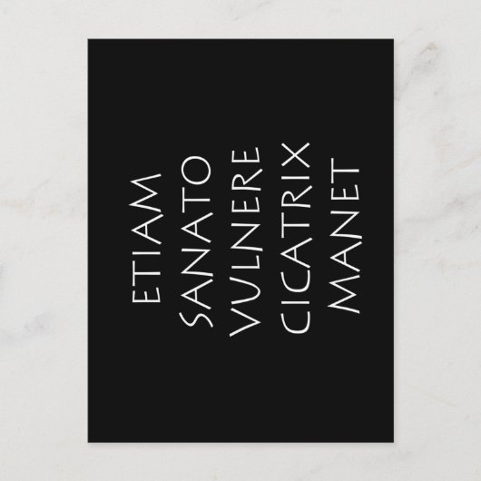 Etiam sanato vulnere cicatrix manet briefkaart (Voorkant)