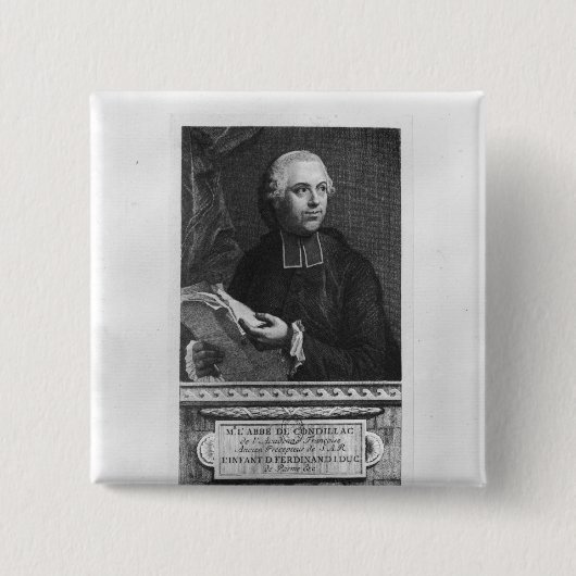 Etienne Bonnot de Condillac Vierkante Button 5,1 Cm (Voorkant)
