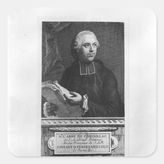 Etienne Bonnot de Condillac Vierkante Sticker (Voorkant)