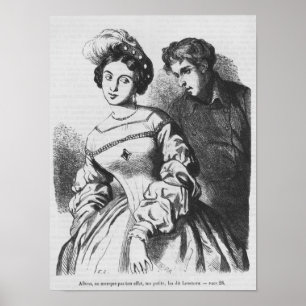 Etienne Lousteau spreekt met een actrice Poster