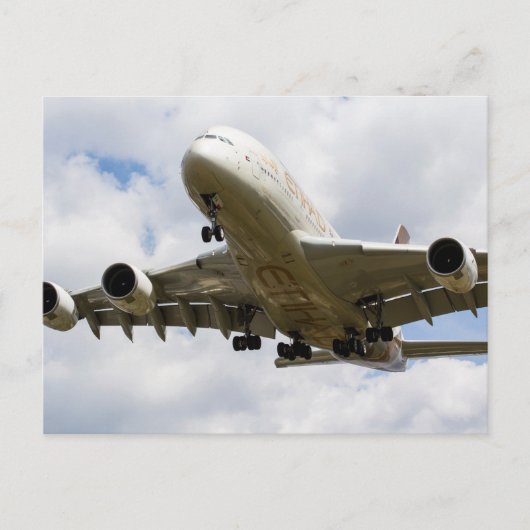 Etihad Airbus A380 Briefkaart (Voorkant)