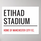 Etihad Stadium Sign Poster (Voorkant)