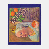 Etiket 1930-vruchten Victoria-sinaasappels Fleece Deken (Voorkant)