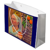 Etiket 1930-vruchten Victoria-sinaasappels Groot Cadeauzakje (Achterkant Gekanteld)