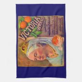 Etiket 1930-vruchten Victoria-sinaasappels Theedoek (Verticaal)