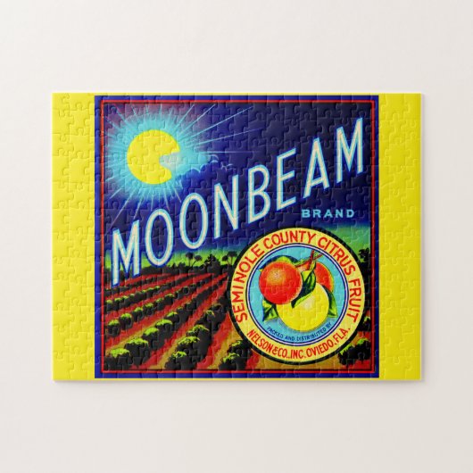Etiket 1940 op fruitkratten Moonbeam citrus Legpuzzel (Horizontaal)