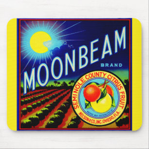 Etiket 1940 op fruitkratten Moonbeam citrus Muismat