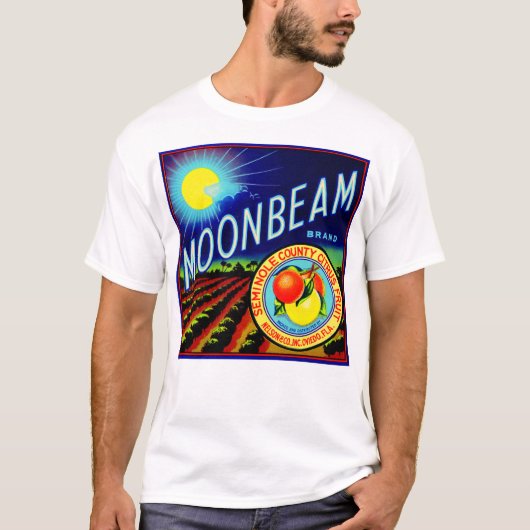 Etiket 1940 op fruitkratten Moonbeam citrus T-shirt (Voorkant)