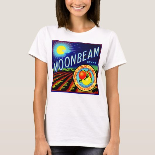 Etiket 1940 op fruitkratten Moonbeam citrus T-shirt (Voorkant)