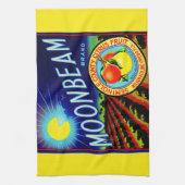 Etiket 1940 op fruitkratten Moonbeam citrus Theedoek (Verticaal)