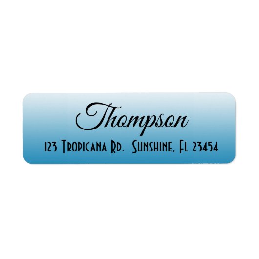 Etiket aangepast blauw retouradres (Voorkant)