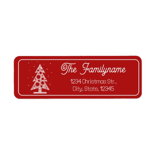 Etiket aangepast kerstretouradres (Voorkant)