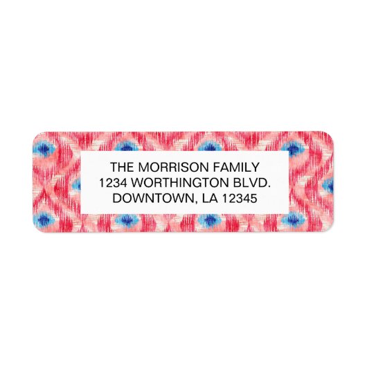 Etiket aangepast retouradres Ikat (Voorkant)