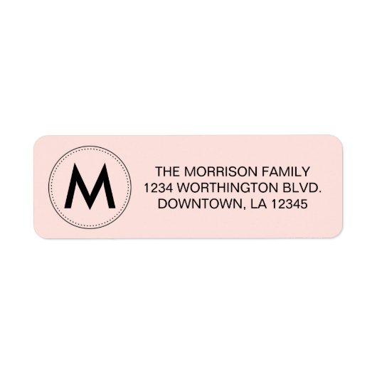 Etiket aangepast retouradres monogram (Voorkant)