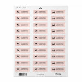 Etiket aangepast retouradres monogram (Full Sheet)