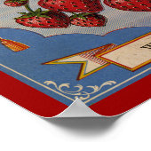 Etiket aardbeien, vers poster (Hoek)