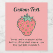 Etiket aardbeienpictogram Wijn (Enkel label)