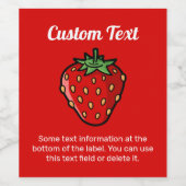 Etiket aardbeienpictogram Wijn (Enkel label)