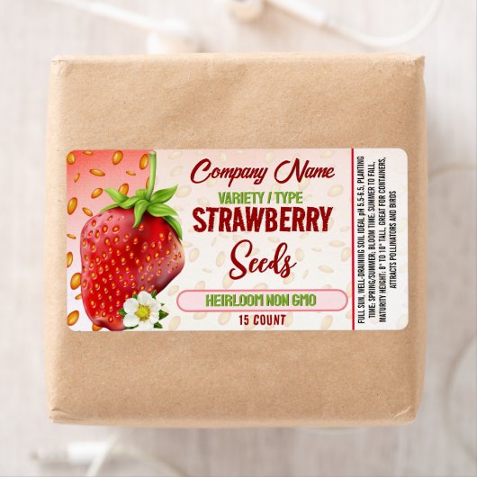 Etiket aardbeizaad (Insitu)
