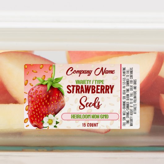 Etiket aardbeizaad labels (Aangebracht)