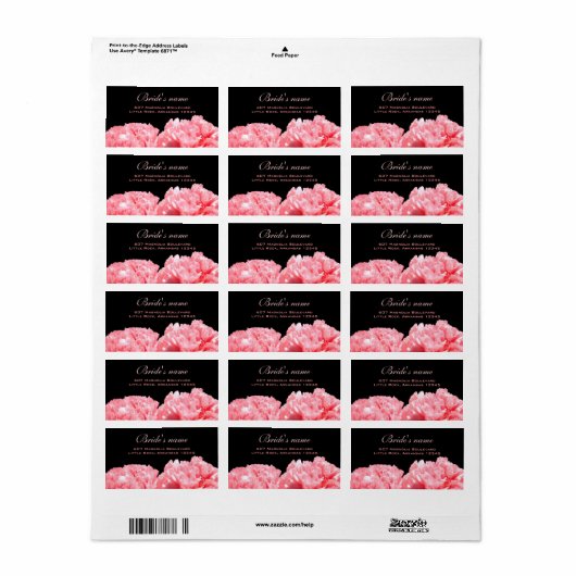 Etiket adres vrijgezellenfeest (Full Sheet)