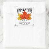 Etiket ahornstroop. (Tas)