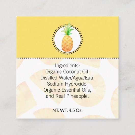 Etiket anananas Homemade Bath & Body Label | LABEL (Achterkant)