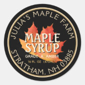 Etiket apeltje op de spuit (zwart) met Oranje lede (Voorkant)