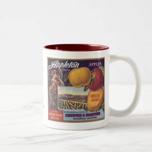 Etiket appelappels tweekleurige koffiemok (Rechts)