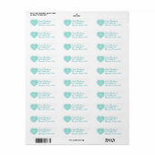 Etiket Aqua Blue Monogram Aangepast retouradres (Full Sheet)
