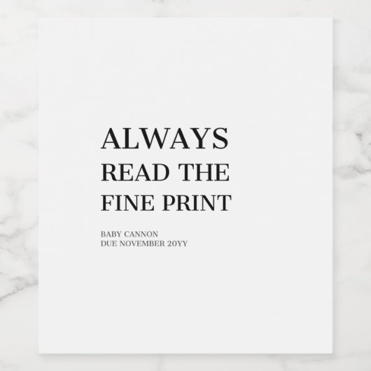 Etiket baby (Enkel label)