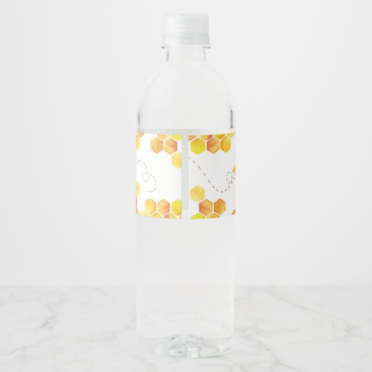 Etiket baby shower fles bijen (Achterkant)