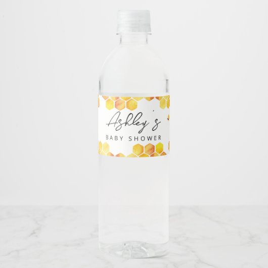 Etiket baby shower fles bijen (Voorkant)