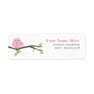 Etiket baby shower - Roze moeder en Baby