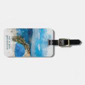 Etiket bagagelabel voor vakantiebruiloft in Grieke (Voorkant horizontaal)