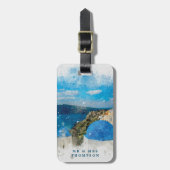 Etiket bagagelabel voor vakantiebruiloft in Grieke (Voorkant verticaal)