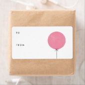 Etiket ballon met cadeau Label - Roos (Insitu)