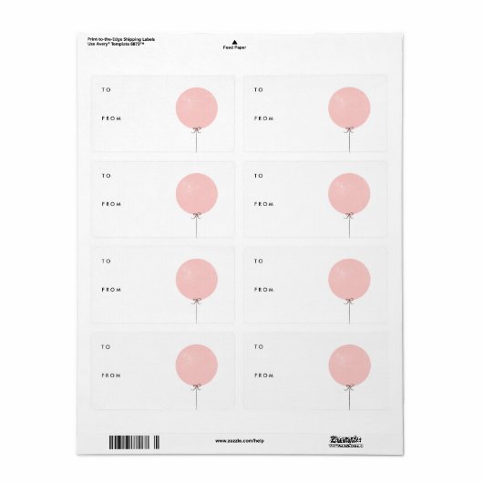 Etiket ballon met cadeaulabel - Perzage (Full Sheet)