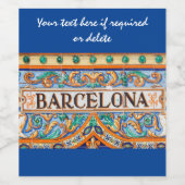 Etiket Barcelona in tegel effect/Spanje/Spanje (Enkel label)