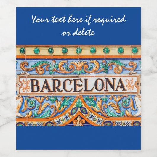 Etiket Barcelona in tegel effect/Spanje/Spanje (Enkel label)